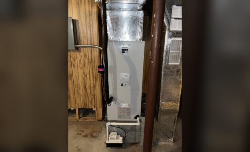 Bosch air handler and insulated ductwork installed by Unity Heating & Air Conditioning