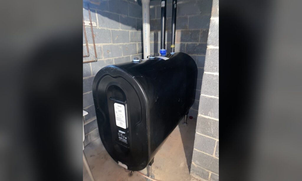 Heating oil storage tank installed by Unity Heating & Air Conditioning